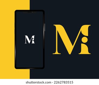 Luxury initial M Mi iM  logo design template