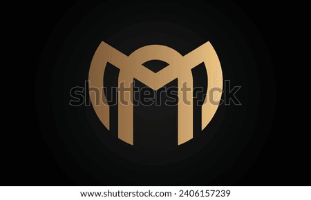 Luxury Initial MA or AM Monogram Text Letter Logo Design Stok fotoğraf © 