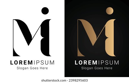 Luxury Initial MI or IM Monogram Text Letter Logo Design