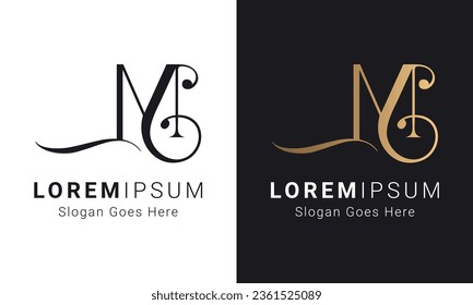 Luxury Initial ML or LM Monogram Text Letter Logo Design