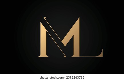 Luxury Initial ML or LM Monogram Text Letter Logo Design