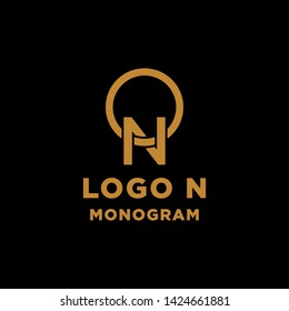luxury initial n logo design vector icon element isolated