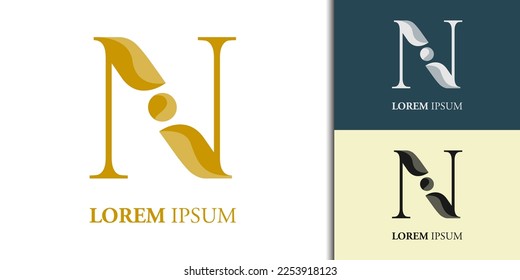 Luxury initial N logo design template