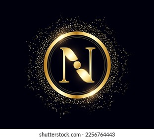 Luxury initial N Logo template in vector for Restaurant, Royalty, Boutique, Cafe, Hotel, Heraldic, Jewelry, Fashion and other vector illustration