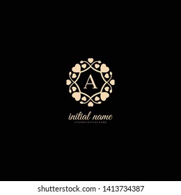 Luxury Initial Name Vintage Logo Design Concept