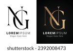 Luxury Initial NG or GN Monogram Text Letter Logo Design