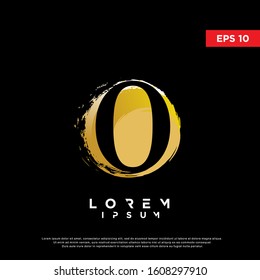 luxury initial number 0 round brush logo. modern icon, template design
