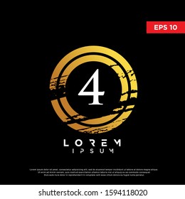 luxury initial number 4 beauty logo. modern icon, template design