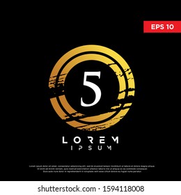 luxury initial number 5 beauty logo. modern icon, template design