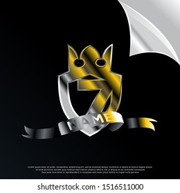 luxury initial number 7 inside crown emblem icon, modern template logo design