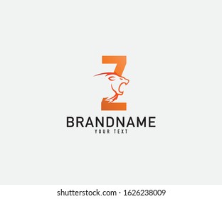 luxury initial number z lion logo. modern icon, template design