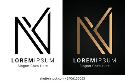 Luxury Initial NY or YN Monogram Text Letter Logo Design