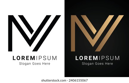 Luxury Initial NY or YN Monogram Text Letter Logo Design