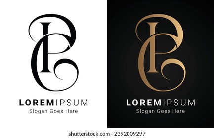 Luxury Initial PG or GP Monogram Text Letter Logo Design