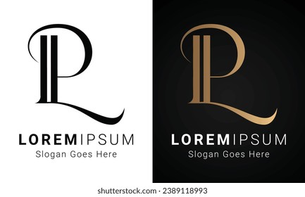 Design des Logos für den ersten Logotext von Luxury-PL oder LP Monogram