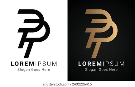 Luxury Initial PP Monogram Text Letter Logo Design