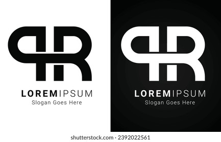 Luxury Initial PR or RP Monogram Text Letter Logo Design