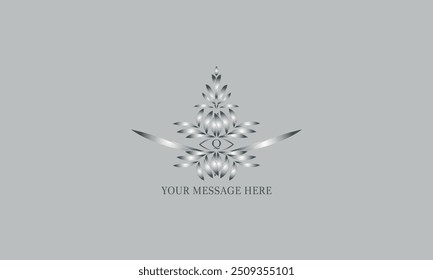Luxury initial Q logo. Vector template for restaurant, royalty boutique, cafe, hotel jewelry, fashion. Floral monogram.
