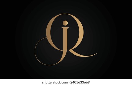 Luxury Initial QJ or JQ Monogram Text Letter Logo Design