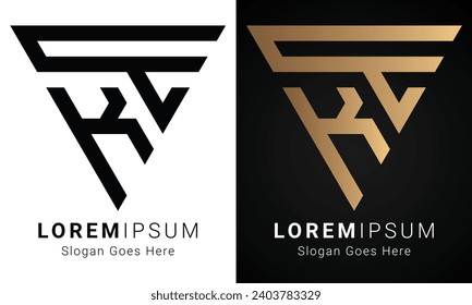 Diseño del logotipo de la carta de texto inicial QK o KQ monograma de lujo