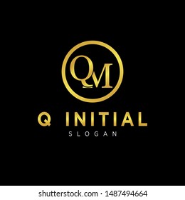 Luxury Initial QM Q M Logo Design Template