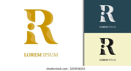 Luxury initial R iR Ri logo design template