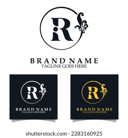 Luxury initial R Logo template for Restaurant Royalty Boutique Cafe Hotel Heraldic Jewelry etc