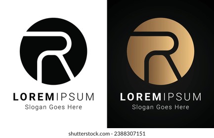 Luxury Initial R Monogram Text Letter Logo Design