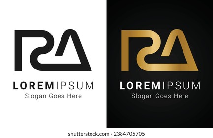 Luxury Initial RA or AR Monogram Text Letter Logo Design