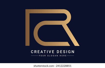 Luxury Initial RC or CR Monogram Text Letter Logo Design