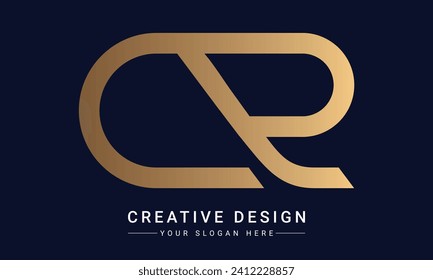 Luxury Initial RC or CR Monogram Text Letter Logo Design