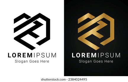 Luxury Initial RD or DR Monogram Text Letter Logo Design