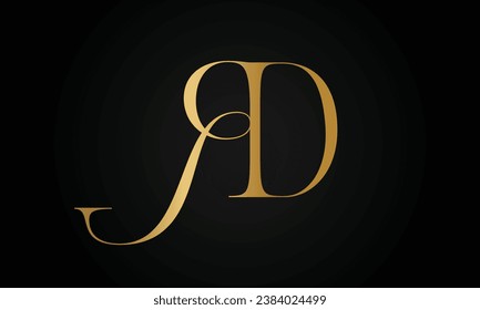 Luxury Initial RD or DR Monogram Text Letter Logo Design