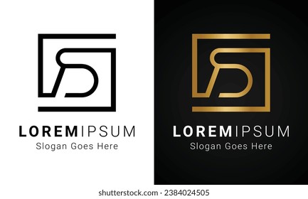 Luxury Initial RD or DR Monogram Text Letter Logo Design