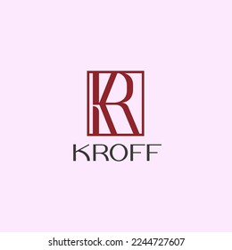 Luxus Initial RK in Square Simple Logo Design. Letter KR Monogram Square Line Logo-Identität für Branding, Business, Real Estate, Fasion und Elegante Marke