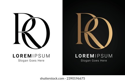 Luxury Initial RO or OR Monogram Text Letter Logo Design