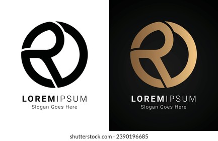 Luxury Initial RO or OR Monogram Text Letter Logo Design