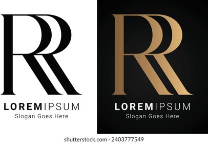 Luxury Initial RR Monogram Text Letter Logo Design