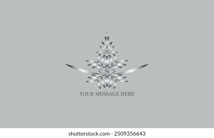 Luxury initial S logo. Vector template for restaurant, royalty boutique, cafe, hotel jewelry, fashion. Floral monogram.