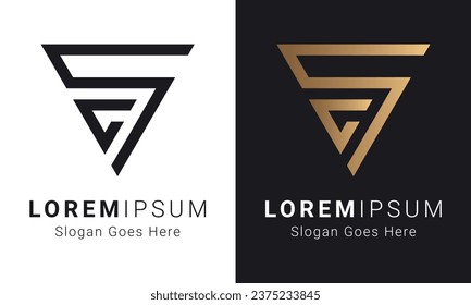 Luxury Initial SC or CS Monogram Text Letter Logo Design