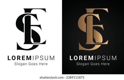 Luxury Initial SE or ES Monogram Text Letter Logo Design