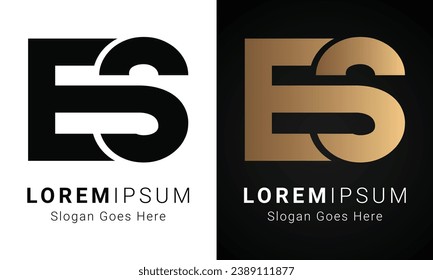 Luxury Initial SE or ES Monogram Text Letter Logo Design