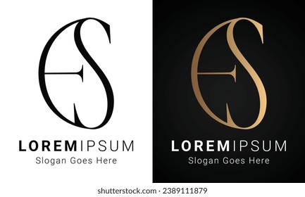 Luxury Initial SE or ES Monogram Text Letter Logo Design