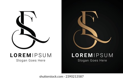 Luxury Initial SE or ES Monogram Text Letter Logo Design