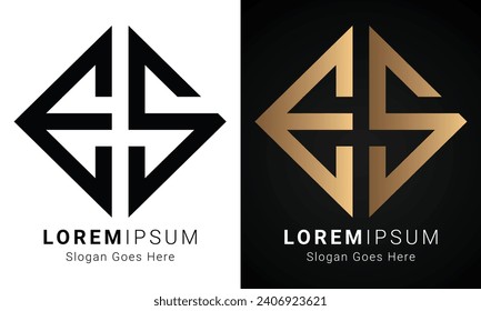 Luxury Initial SE or ES Monogram Text Letter Logo Design