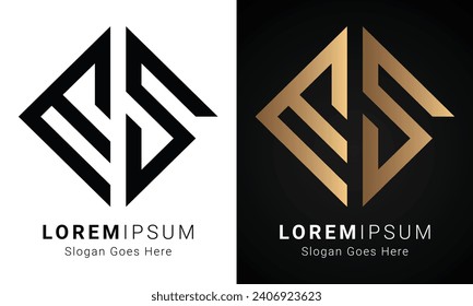 Luxury Initial SE or ES Monogram Text Letter Logo Design