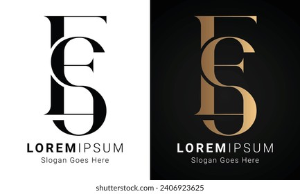 Luxury Initial SE or ES Monogram Text Letter Logo Design