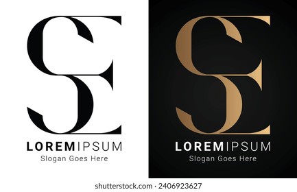 Luxury Initial SE or ES Monogram Text Letter Logo Design