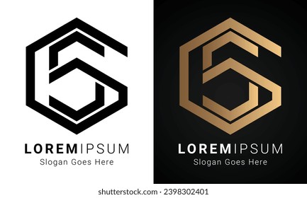 Diseño del logotipo de la carta de texto inicial de lujo SG o GS