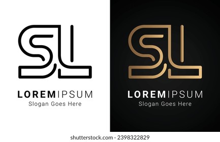 Luxury Initial SL or LS Monogram Text Letter Logo Design